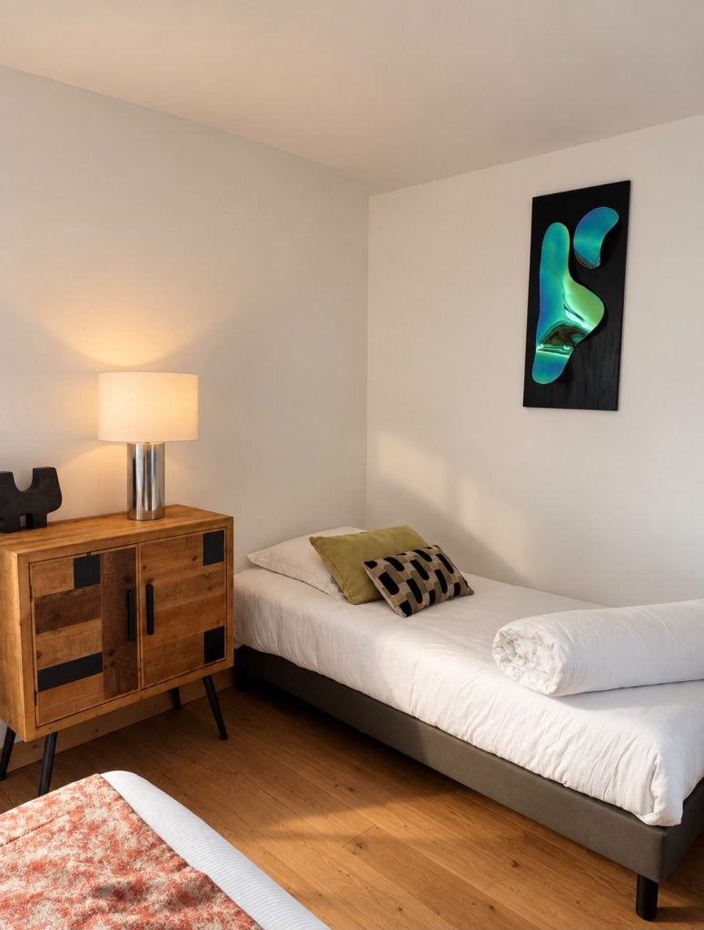 Lit de 90 cm dans la chambre Ylang